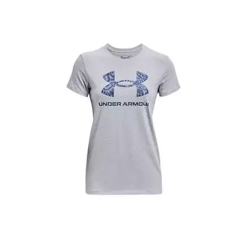 Футболка с круглым вырезом Under Armour Training Sports с принтом, женские топы, серая 1363352-011 M