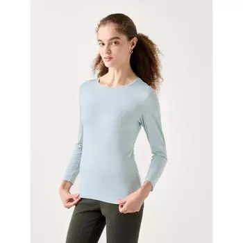 Футболка с круглым вырезом Uniqlo HeaTTech с длинным рукавом 00 WHITE/WOMEN XS