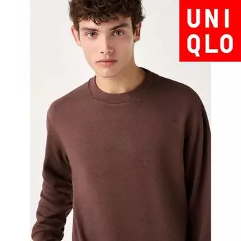 Футболка с круглым вырезом Uniqlo Japan SofT KniT Fleece 03 GRAY/XS