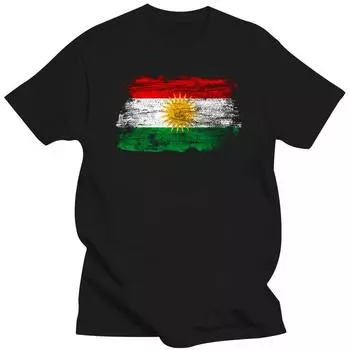 Футболка с курдским флагом Kurdistan Nation, креативная однотонная футболка с круглым воротником и графическим рисунком для мужчин, футболки, повседневные фотографии XXL