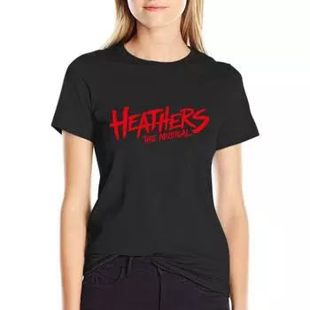 Футболка с логотипом Heathers The Musical Merch, быстросохнущая, большого размера, с коротким рукавом, футболки для женщин M чёрный