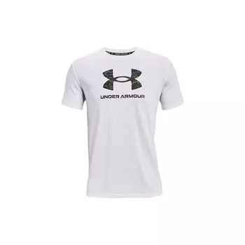 Футболка с логотипом Under Armour Round Neck, мужские топы, белая 1365199-100 L