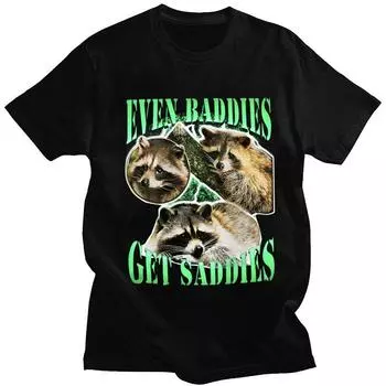 Футболка с мемом «Я стараюсь изо всех сил» с изображением енота, забавная, стильная, мужская и женская, универсальная, для отдыха, модная, хлопковая, с коротким рукавом XXXXL