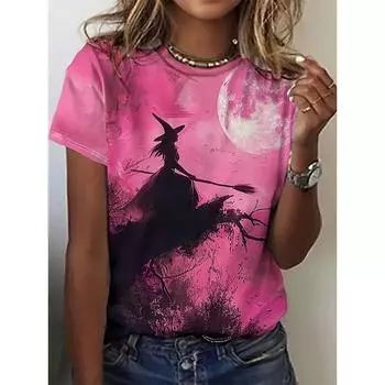 Футболка с милым рисунком кошки для женщин, 3D-принт с короткими рукавами, летние модные топы с круглым вырезом, футболки для девочек, футболки больших размеров S