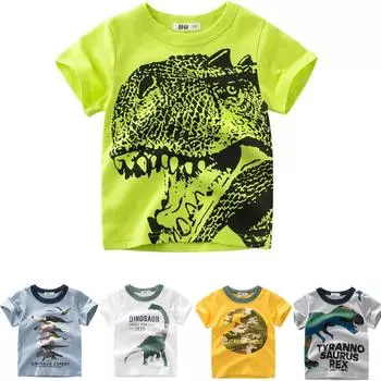 Футболка с мультяшным принтом, летние футболки с короткими рукавами для мальчиков и девочек, повседневные пуловеры, топы 90cm серый