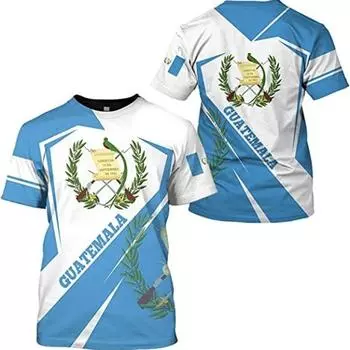 Футболка с национальным флагом Гватемалы, футболка с 3D принтом Street Harajuku, оверсайз, с круглым вырезом, индивидуальное имя, мужские и женские топы S