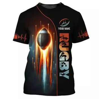 Футболка с надписью «Американский футбол» для мужчин, 3D-печать, короткие рукава, футболка для любителей спорта, персонализированные детские футболки S