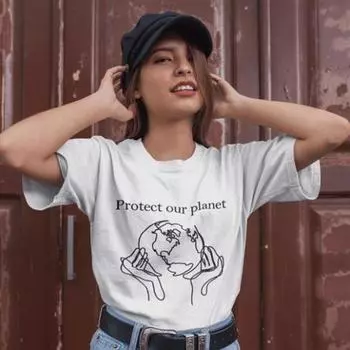 Футболка с надписью «День Земли» для женщин и мужчин Футболка с надписью «Защитите нашу планету» Спасите пчел, спасите наших S белый