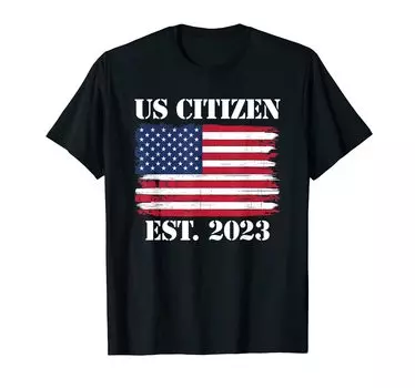 Футболка с надписью «Гражданин США Est 2023»