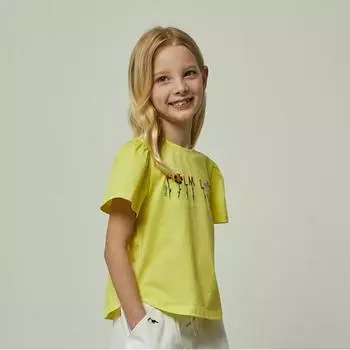 Футболка с надписью Hedge Kids, желтая, hum12Tr63m Ye 120