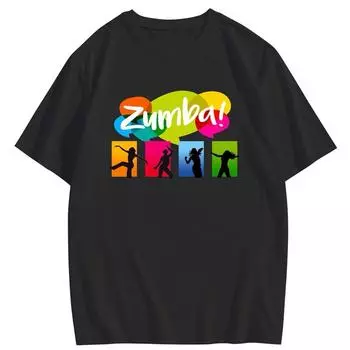 Футболка с надписью «I Love Zumba Dance Heart» для женщин, модные топы со смешными буквами, футболка большого размера XXS