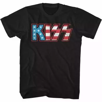 Футболка с надписью «Kiss Flag Kiss» XXXL
