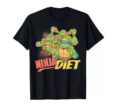 Футболка с надписью «Ninja Diet» от Teenage Mutant Ninja Turtles Group чёрный