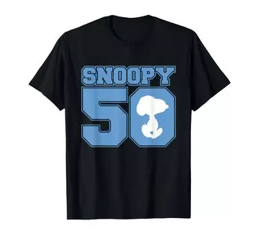 Футболка с надписью PEANUTS Snoopy 50 Sports чёрный