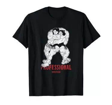 Футболка с надписью «Профессиональный борец, борец сумо», подарочная футболка чёрный