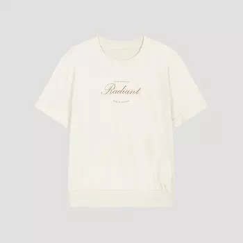 Футболка с надписью She S Miss, резинка, SSjTSo22040 Cr creamy/55