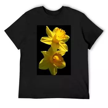 Футболка с нарциссами, большие размеры, тяжелые футболки для мужчин S белый