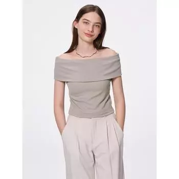 Футболка с открытыми плечами Gu By Uniqlo 01 OFF WHITE/XS