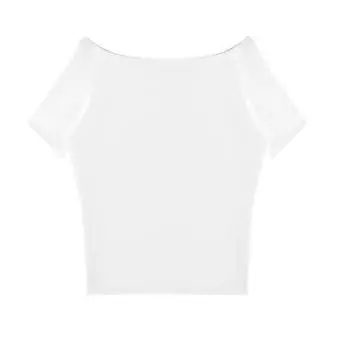 Футболка с открытыми плечами в непринужденном стиле, топ с коротким рукавом на одно плечо, который открывает плечо и делает вас стройнее S