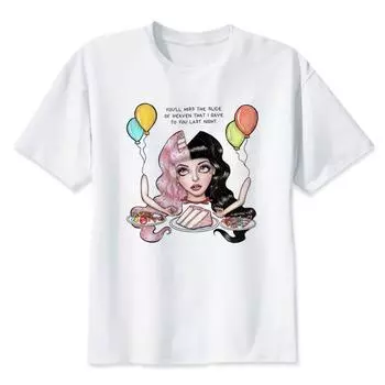 Футболка с отрубями Мелани Мартинес, женская футболка, забавные футболки, одежда, цельная рубашка в стиле аниме S белый