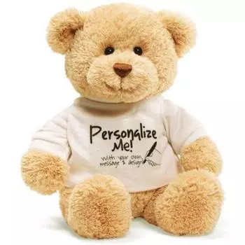 Футболка с персонализированным плюшевым мишкой GUND Me Bear (белый) коричневый