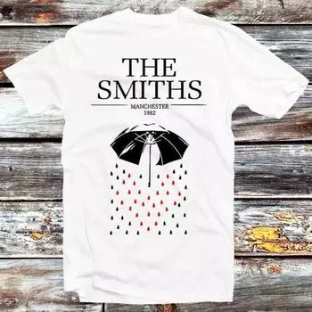 Футболка с плакатом концерта The Smiths Manchester 1982, 230 г/м, винтажная ретро, крутой подарок для мужчин и женщин, унисекс, мультяшный аниме-топ, футболка B904 XXS белый