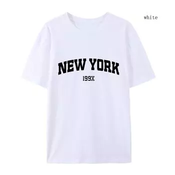 Футболка с принтом 199X New York, высокое качество, футболки 199X New York, летняя свободная одежда с коротким рукавом из хлопка, свободные уличные топы S
