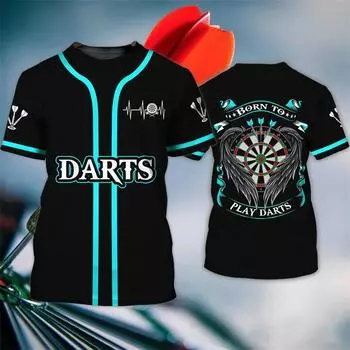 Футболка с принтом 3D Darts для мужчин, новая модная игра-стрелялка, с круглым вырезом и коротким рукавом, спортивная одежда для активного отдыха, свободная футболка для мужчин S