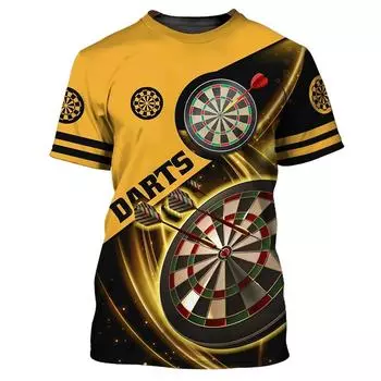 Футболка с принтом 3D Darts для мужчин, модная, для стрельбы, с круглым вырезом и коротким рукавом, для спорта на открытом воздухе, свободный свитер S