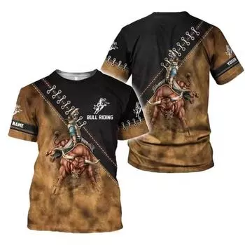 Футболка с принтом 3D североафриканского быка, мужская, свободного покроя, гладкая, испанская, с изображением корриды, футболка для улицы, летняя S