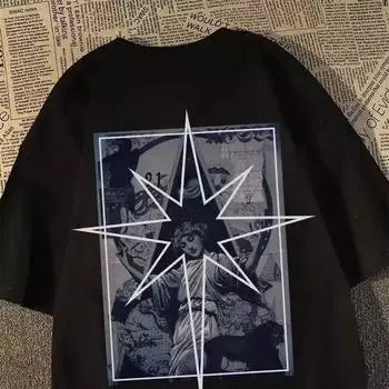 Футболка с принтом «Angel Girl» для мужчин и женщин в стиле ретро, летняя модная тенденция, повседневная, удобная, из чистого хлопка, парный топ с коротким рукавом, уличная одежда в стиле Харадзюку S белый