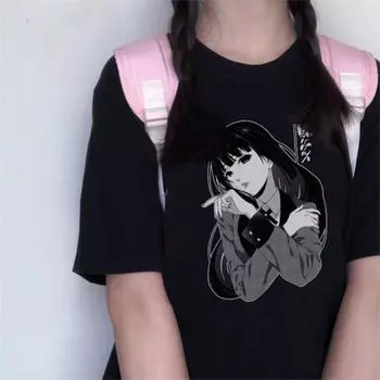 Футболка с принтом аниме в стиле европейской и американской уличной моды, лето S белый