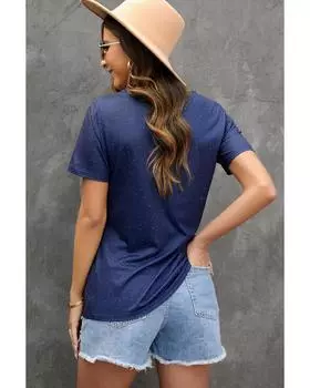 Футболка с принтом Azura Exchange «Боже, благослови США» S синий