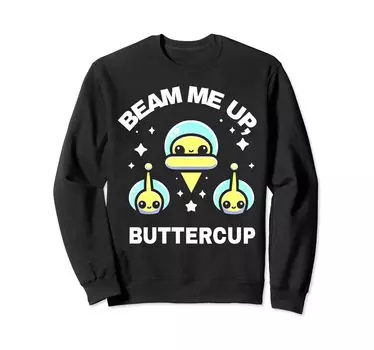 Футболка с принтом «Beam Me Up Buttercup Funny» чёрный