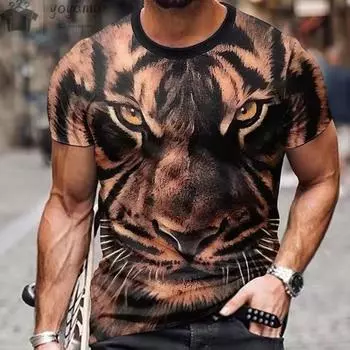 Футболка с принтом Beast Fierce Lion 3D, мужские топы с коротким рукавом, свободные футболки, мужская дизайнерская одежда, топы S