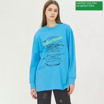 Футболка с принтом Benetton Benetton Burger bats20211 BL Blue/42