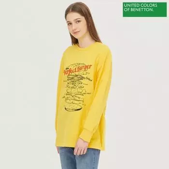 Футболка с принтом Benetton Burger от Benetton bats20211 Ye yellow/42