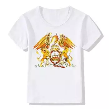 Футболка с принтом для мальчиков и девочек, Детская футболка в стиле тяжелого рока, футболка Queen, детские топы, детская повседневная одежда 4T