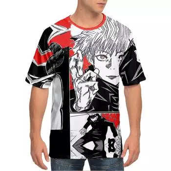 Футболка с принтом «Джу-джитсу кайсен» для женщин и мужчин, повседневные дышащие футболки, забавные свободные футболки «Джу-джитсу кайсен», футболки для улицы, большие футболки для мужчин XS