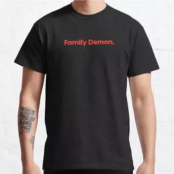 Футболка с принтом Family Demon размера плюс S-3XL, мужские топы, модная одежда, футболки S чёрный