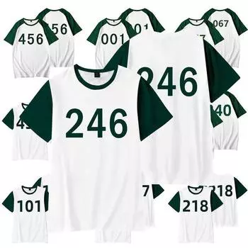 Футболка с принтом фильма ужасов «Кальмар» из Кореи, мужская и женская модная футболка с графическим принтом, короткий рукав, футболки, детская игровая футболка S