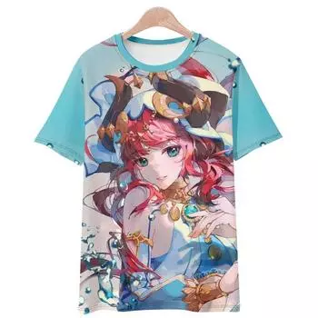 Футболка с принтом Game Genshin Impact 3D для детей, милая футболка с рисунком Gril Nilou, модная детская футболка Harajuku, футболка для мальчиков, топы S