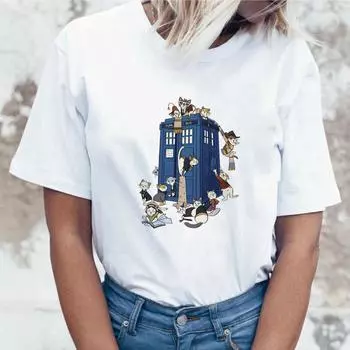 Футболка с принтом хиппи женская парная футболка женская белая футболка с принтом для домашних животных гранж ужасы Sci-fi топ S белый