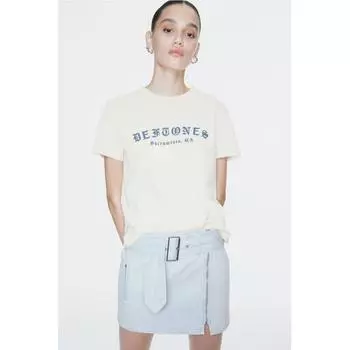 Футболка с принтом HM кремовая Deftones