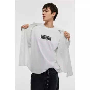 Футболка с принтом HM свободного покроя, белая, Рик Морти XXL