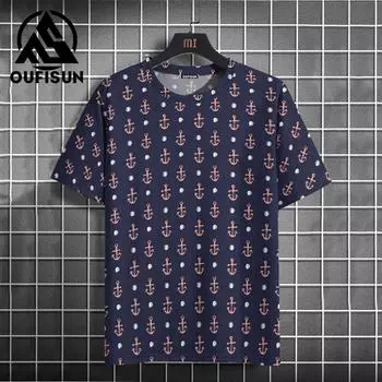 Футболка с принтом «Компас», винтажная мужская рубашка с коротким рукавом, морские топы, летняя толстовка с круглым вырезом, футболки, дизайнерская повседневная мужская одежда 2XL