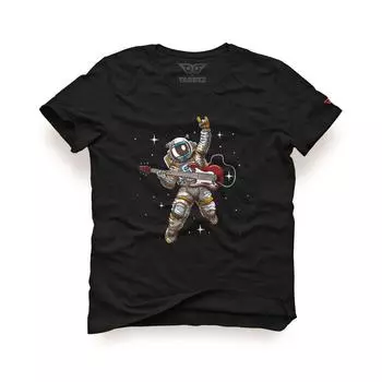 Футболка с принтом космонавта и гитарой, футболка с принтом гитары, футболка с принтом астронавта, футболка унисекс, хлопковая футболка, Tarrzzcom