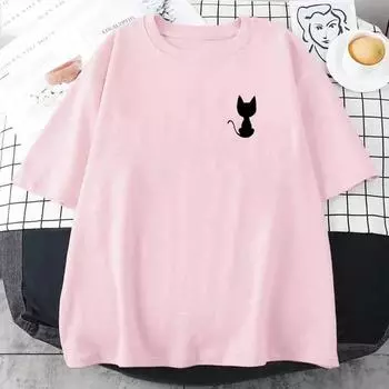 Футболка с принтом кота, летняя спортивная футболка с коротким рукавом, модная футболка для активного отдыха, свободная мягкая футболка, повседневные футболки XXXXXL