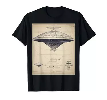 Футболка с принтом Laser Beam UFO Technical Blue чёрный