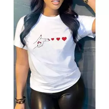 Футболка с принтом «Launch Love», женская модная классная футболка, повседневная универсальная летняя базовая футболка, уличная одежда, дышащая, с коротким рукавом S